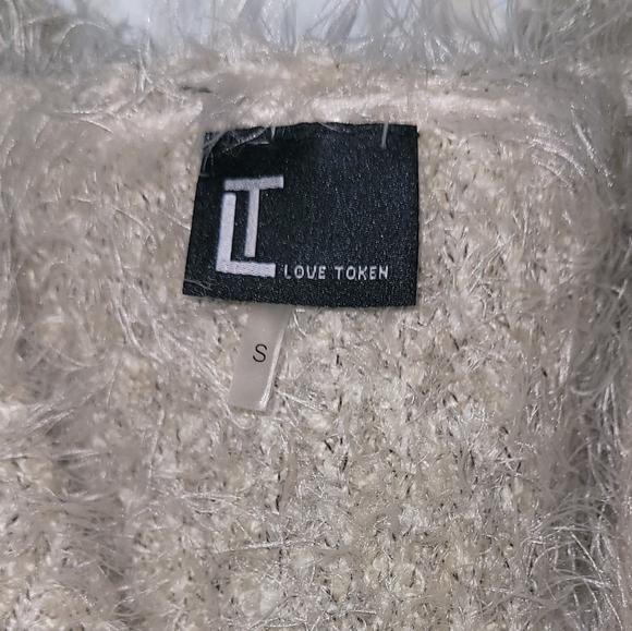 SALE! Ivory Love Token Genuine Rabbit Fur Trim Vest Women's Sz S Extra Stretchy - Picture 3 of 11